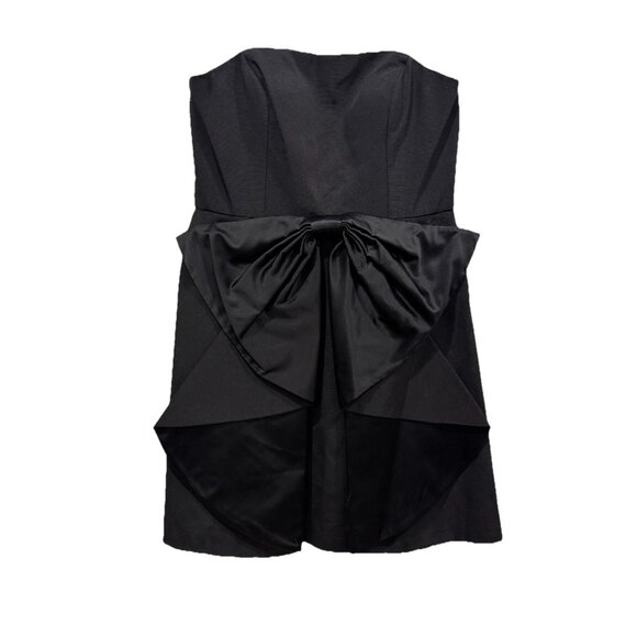Women’s Aidan Mattox Women’s Black Strapless‎ Cocktail Dress with Bow Detail 10 - Picture 2 of 12